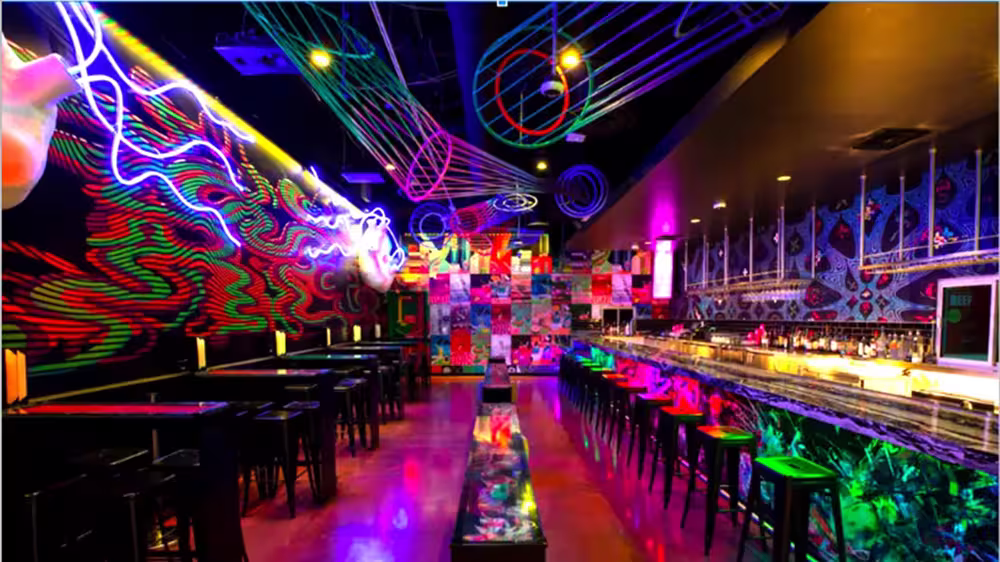 Datamosh inside of Meow Wolf Omega Mart