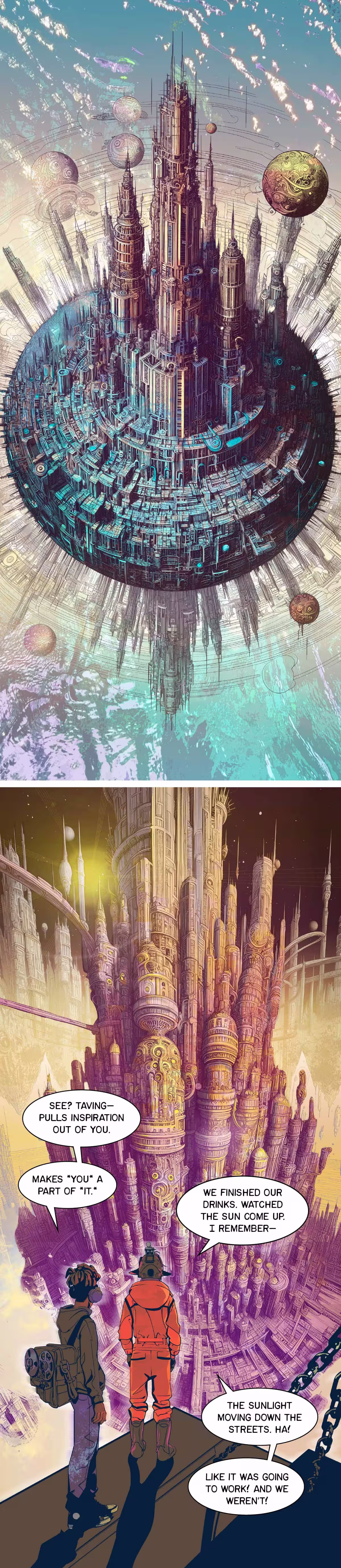 A city planet completely covered in tall buildings.